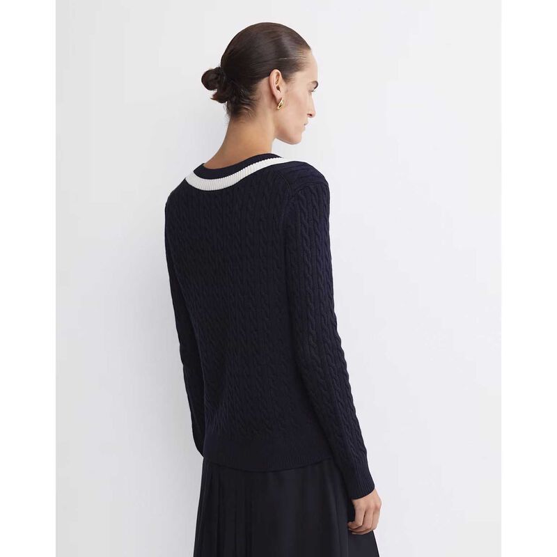 Sportscraft Baby Cable V-Neck Sweater image number 4